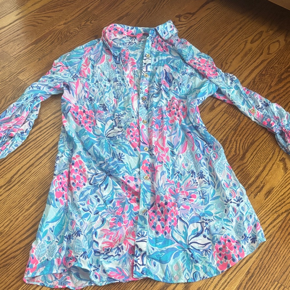 Lilly Pulitzer Pink and Blue swim coverup